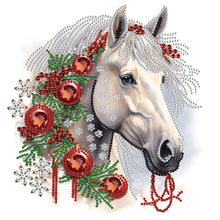 Load image into Gallery viewer, Christmas White Horse 30*30CM Partial Special Shaped Drill Diamond Painting
