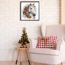 Load image into Gallery viewer, Christmas White Horse 30*30CM Partial Special Shaped Drill Diamond Painting
