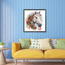 Load image into Gallery viewer, Christmas White Horse 30*30CM Partial Special Shaped Drill Diamond Painting
