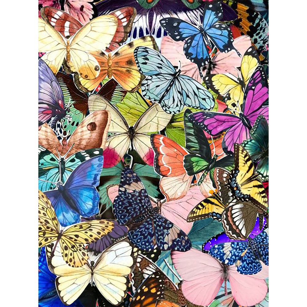 Multicolor Butterfly 30*40CM Full Round Drill Diamond Painting