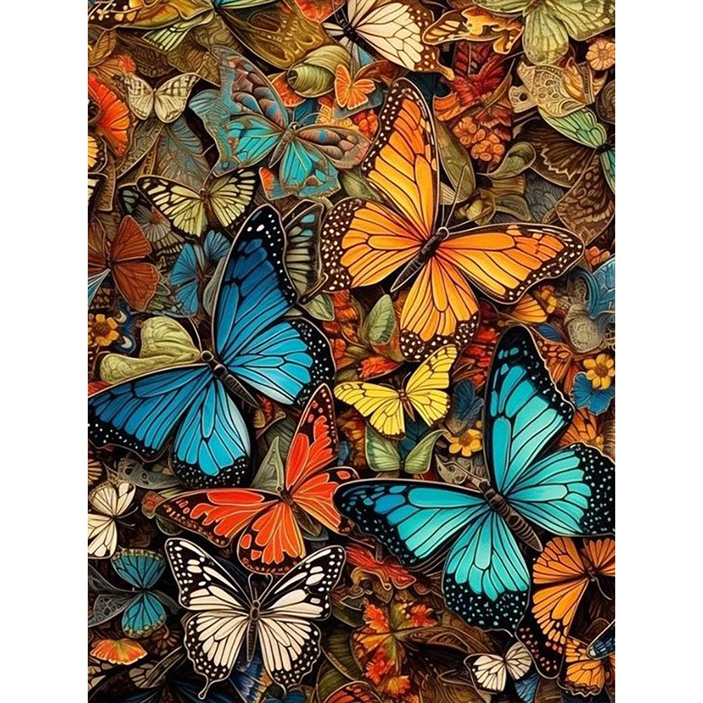 Multicolor Butterfly 30*40CM Full Round Drill Diamond Painting