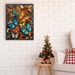 Multicolor Butterfly 30*40CM Full Round Drill Diamond Painting