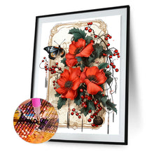 Load image into Gallery viewer, Retro Red Flower Butterfly 30*40CM Full Round Drill Diamond Painting
