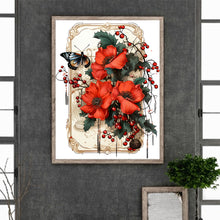 Load image into Gallery viewer, Retro Red Flower Butterfly 30*40CM Full Round Drill Diamond Painting

