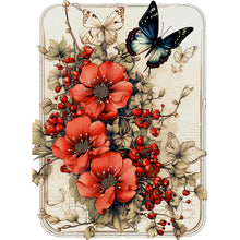 Load image into Gallery viewer, Retro Red Flower Butterfly 30*40CM Full Round Drill Diamond Painting
