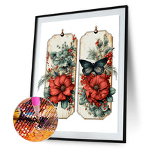 Load image into Gallery viewer, Retro Red Flower Butterfly 30*40CM Full Round Drill Diamond Painting
