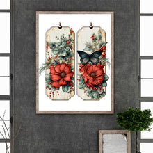 Load image into Gallery viewer, Retro Red Flower Butterfly 30*40CM Full Round Drill Diamond Painting
