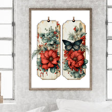 Load image into Gallery viewer, Retro Red Flower Butterfly 30*40CM Full Round Drill Diamond Painting
