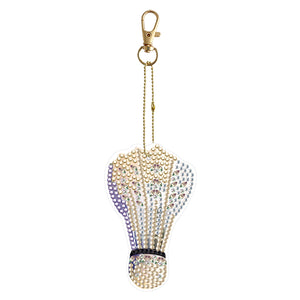 Double Sided Special Shape Diamond Painting Keychain (Khaki Badminton)