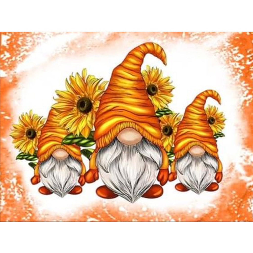 Sunflower Gnome 40*30CM Full Round Drill Diamond Painting