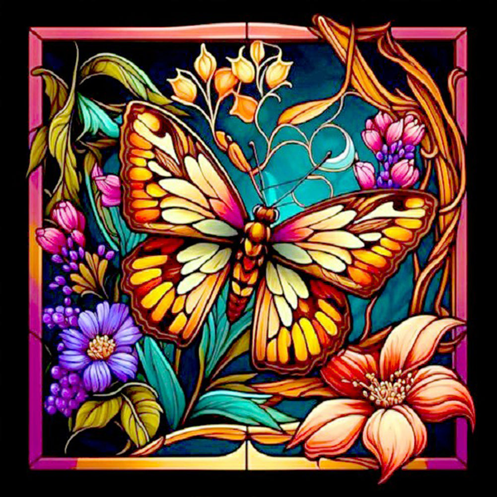 Butterfly Crafts 30*30CM Full Round Drill Diamond Painting