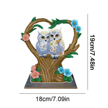 Load image into Gallery viewer, Wooden Desktop Diamond Painting Ornament Diamond Art Table Decor (Winter Owl #2)
