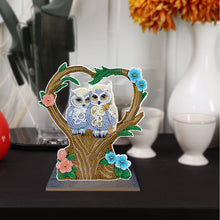 Load image into Gallery viewer, Wooden Desktop Diamond Painting Ornament Diamond Art Table Decor (Winter Owl #2)
