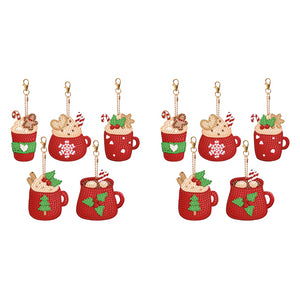 5PCS Double Sided Special Shape Diamond Painting Keychain (Ice Cream Cup)