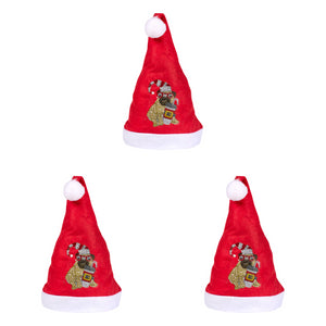 DIY Diamond Painting Christmas Hat Comfort Soft for Adults Unisex (Puppy #3)