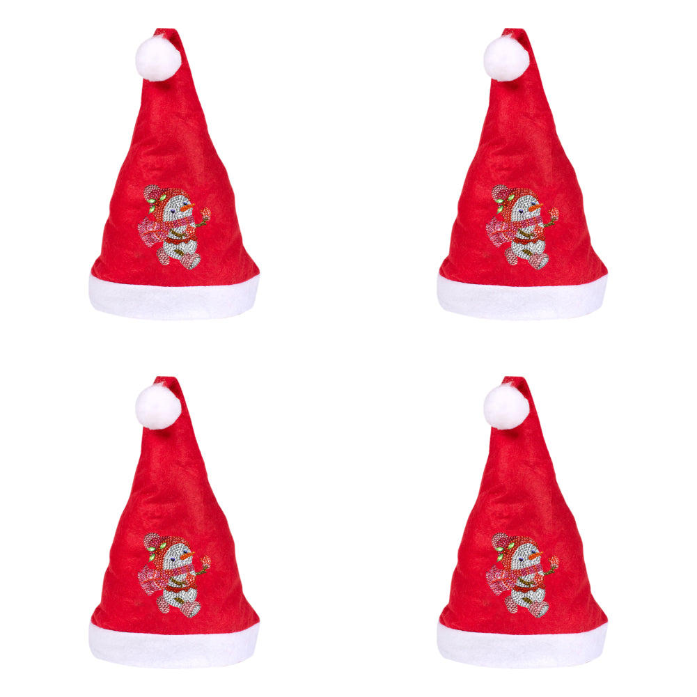 DIY Diamond Painting Christmas Hat Comfort Soft for Adults Unisex (Snowman #4)