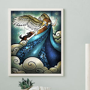 Angel Girl And Dog 40*50CM Full Round Drill Diamond Painting