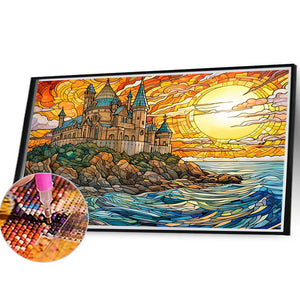 Sea Castle 40*30CM Full Round Drill Diamond Painting