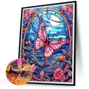 Butterfly And Rose 30*40CM Full Round Drill Diamond Painting
