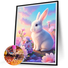 Load image into Gallery viewer, Flower And White Rabbit 30*40CM Full Round Drill Diamond Painting
