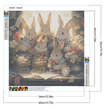 Load image into Gallery viewer, Rabbits Gathered Together 40*40CM Full Round Drill Diamond Painting
