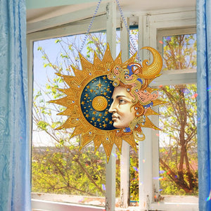 Acrylic Special Shape DIY Diamond Painting Ornaments (Stars Moon #1)
