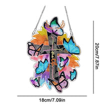 Load image into Gallery viewer, Round DIY Diamond Painting Ornaments for Home Wall Decor (Butterfly Cross #1)
