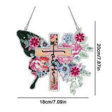 Load image into Gallery viewer, Round DIY Diamond Painting Ornaments for Home Wall Decor (Butterfly Cross #3)
