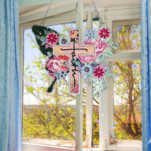 Load image into Gallery viewer, Round DIY Diamond Painting Ornaments for Home Wall Decor (Butterfly Cross #3)
