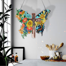 Load image into Gallery viewer, Round DIY Diamond Painting Ornaments for Home Wall Decor (Butterfly Cross #4)
