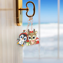 Load image into Gallery viewer, 6PCS Double Sided Full Drill Keyring Diamond Painting Keychain (Small Animal #4)
