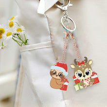 Load image into Gallery viewer, 6PCS Double Sided Full Drill Keyring Diamond Painting Keychain (Small Animal #4)
