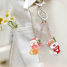 Load image into Gallery viewer, 6PCS Double Sided Diamond Painting Keychain (Xmas Stocking Critter #1)
