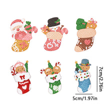 Load image into Gallery viewer, 6PCS Double Sided Diamond Painting Keychain (Xmas Stocking Critter #1)
