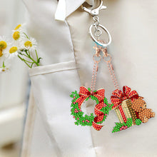 Load image into Gallery viewer, 4PCS Double Sided Diamond Painting Keychain (Xmas Stocking Critter #4)
