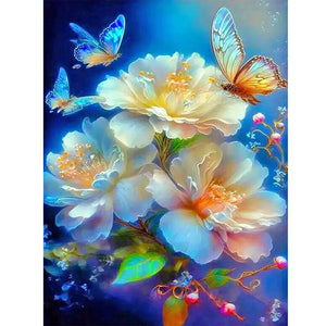 Flower And Butterfly 30*40CM Full Round Drill Diamond Painting