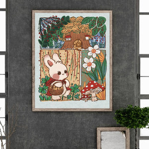 Little Red Riding Hood Rabbit 40*50CM Full Round Drill Diamond Painting