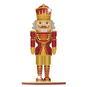 Wooden Crystal Painting Desktop Kit Diamond Art Table Decor (Xmas Nutcracker #2)