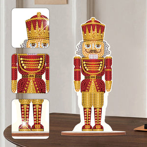 Wooden Crystal Painting Desktop Kit Diamond Art Table Decor (Xmas Nutcracker #2)