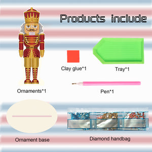 Wooden Crystal Painting Desktop Kit Diamond Art Table Decor (Xmas Nutcracker #2)