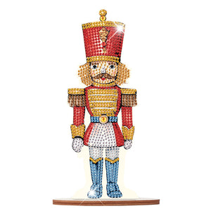 Wooden Crystal Painting Desktop Kit Diamond Art Table Decor (Xmas Nutcracker #6)