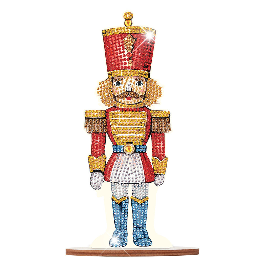 Wooden Crystal Painting Desktop Kit Diamond Art Table Decor (Xmas Nutcracker #6)