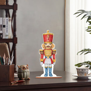 Wooden Crystal Painting Desktop Kit Diamond Art Table Decor (Xmas Nutcracker #6)