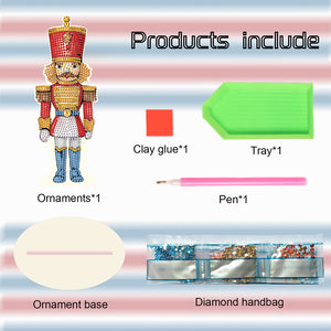 Wooden Crystal Painting Desktop Kit Diamond Art Table Decor (Xmas Nutcracker #6)