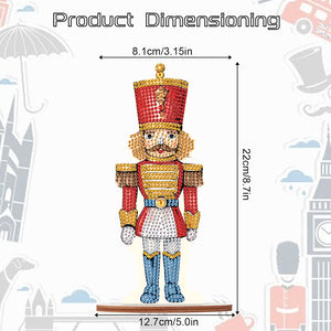 Wooden Crystal Painting Desktop Kit Diamond Art Table Decor (Xmas Nutcracker #6)