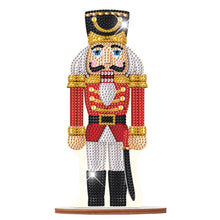 Load image into Gallery viewer, Wooden Crystal Painting Desktop Kit Diamond Art Table Decor (Xmas Nutcracker #7)
