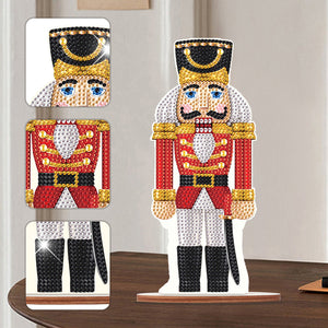 Wooden Crystal Painting Desktop Kit Diamond Art Table Decor (Xmas Nutcracker #7)