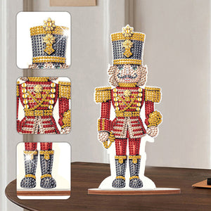 Wooden Crystal Painting Desktop Kit Diamond Art Table Decor (Xmas Nutcracker #8)