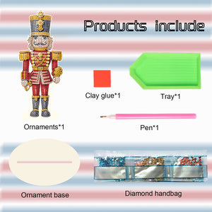 Wooden Crystal Painting Desktop Kit Diamond Art Table Decor (Xmas Nutcracker #8)