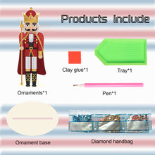 Load image into Gallery viewer, Wooden Crystal Painting Desktop Kit Diamond Art Table Decor (Xmas Nutcracker #9)

